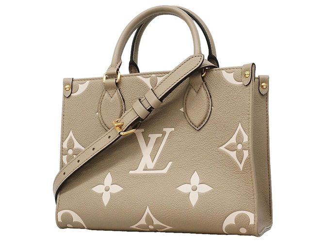Louis Vuitton Monogram Empreinte Bicolor OnTheGo PM Handtasche Grau Roh