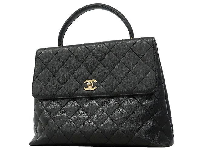Borsa Chanel Matelassé in pelle caviar nera Nero