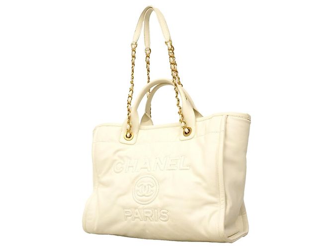 Sac Cabas Chanel Deauville Blanc