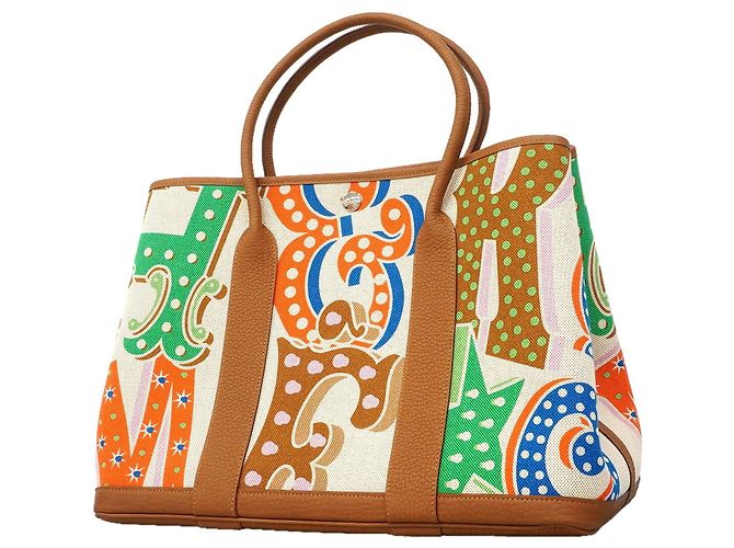 Hermès Saco Tote Hermes Garden PM Electric Multicor Dourado