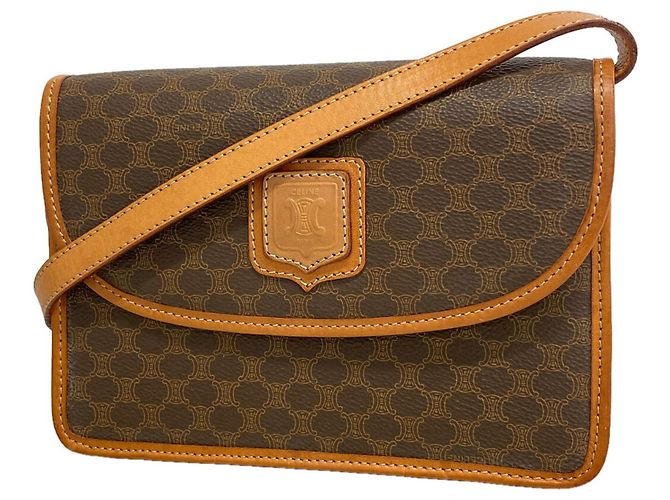 Céline Sac à épaule Celine Macadam Marron