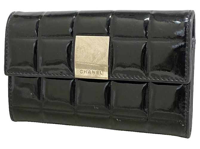 Monedero Chanel de piel charol negra Negro