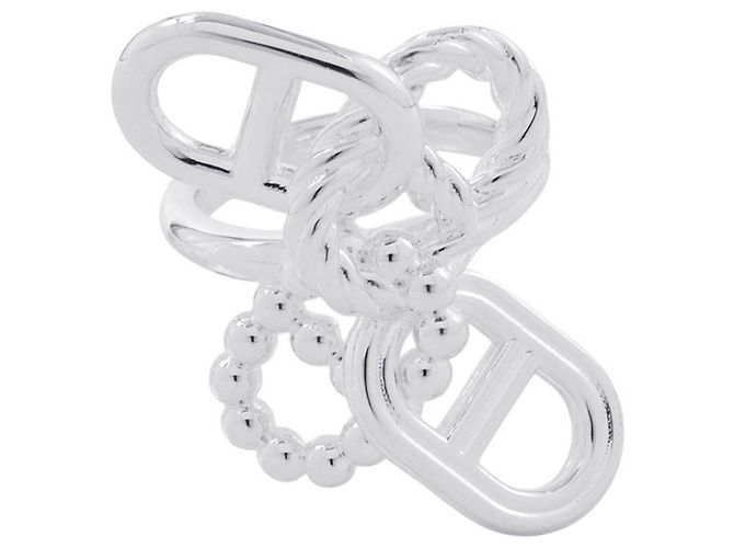 Ring Hermès Anello Hermes Chaine d'Ancre A2 Multi-Link Argento