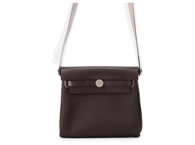 Hermès Bolsa de Ombro Hermes Herbag Zip Mini Damier ebene