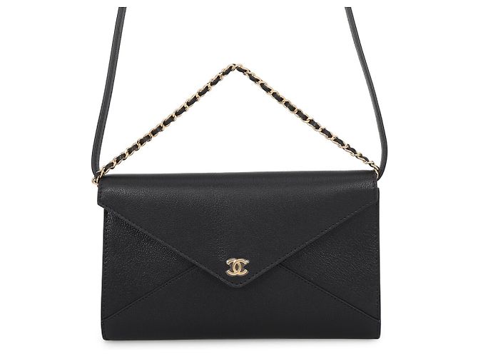 Borsa a tracolla Chanel in pelle nera Nero