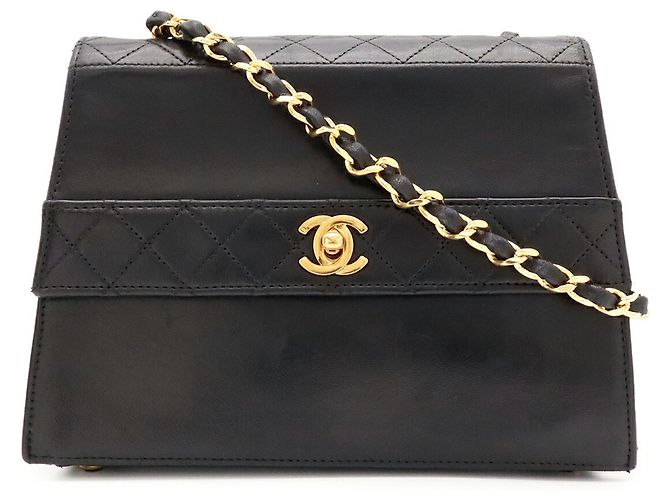 Borsa a tracolla Chanel Matelassé Coco Mark Chain Nero