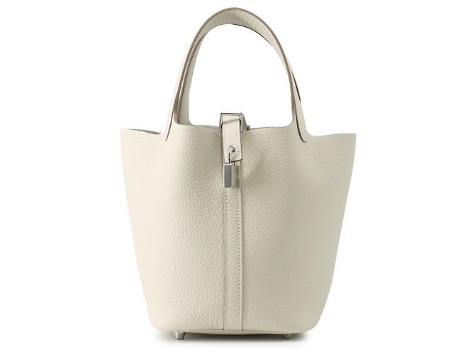 Hermès Bolsa Hermes Picotin Lock PM na cor Ivory Cru
