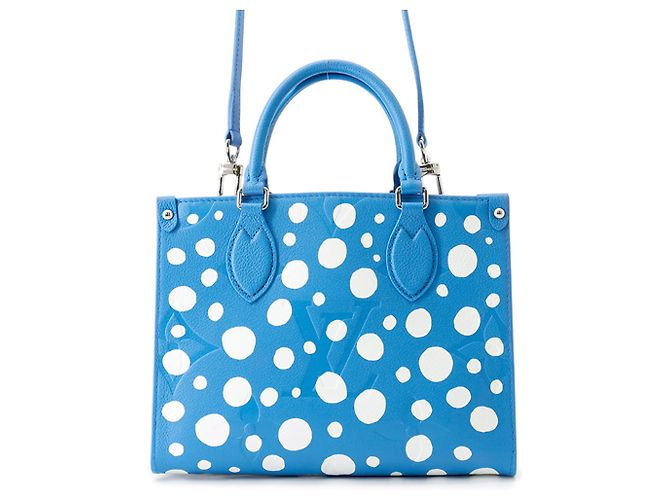 Sac à main Louis Vuitton Monogram Empreinte LV x YK OnTheGo PM Blanc Bleu