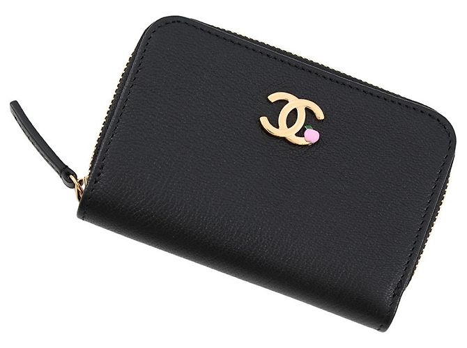 Monedero Chanel de piel negra Negro