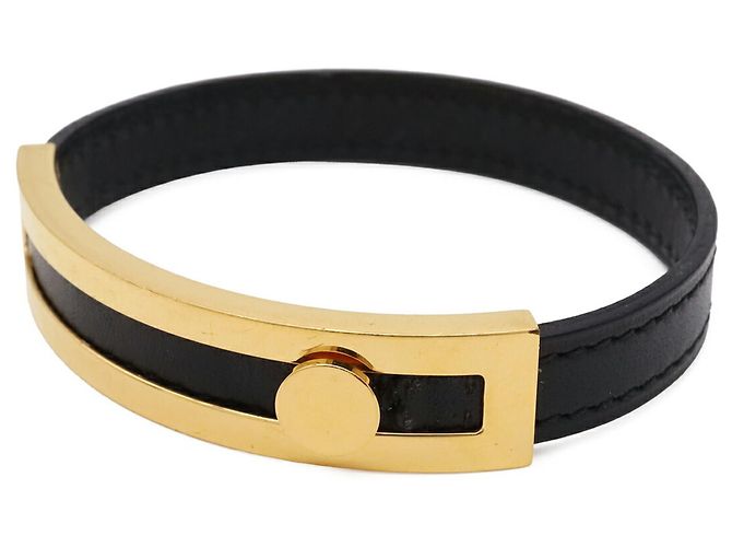 Hermès Pulsera con dije Puspus Hermes Negro Dorado