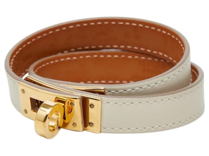 Hermès Pulseira Hermes Kelly Double Tour Branco Cru