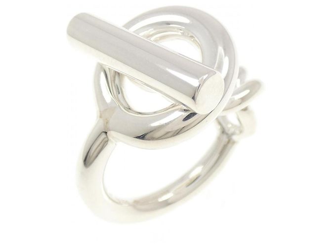 Ring Anello Hermès Croisette Band Argento