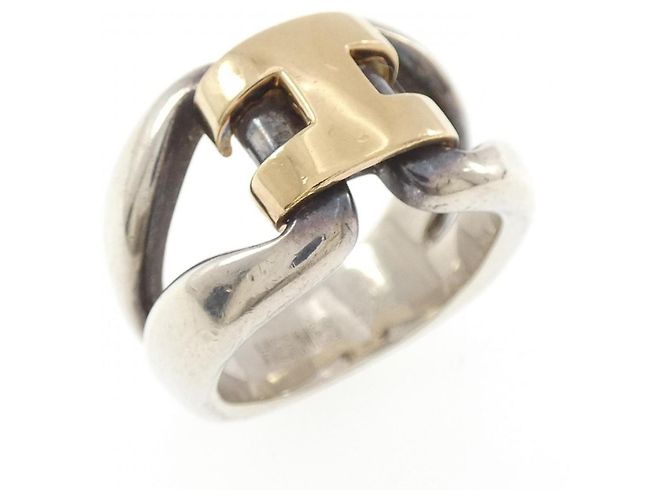 Ring Anel Hermès History Prata Dourado