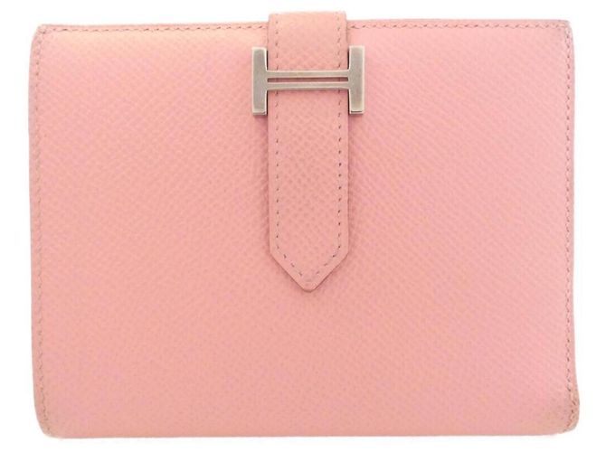 Hermès Hermes Bearn Compact Verso Geldbörse Pink