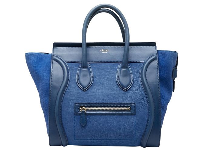 Céline Sac à main Celine Luggage Mini Shopper Bleu
