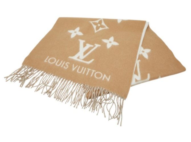 Cachecol Reykjavik Monogram Louis Vuitton Marrom Bege