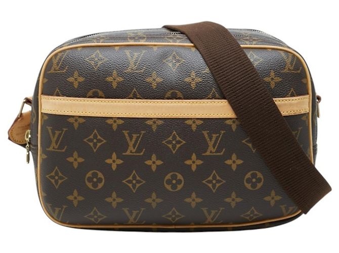 Borsa a tracolla Louis Vuitton Monogram Reporter PM Marrone