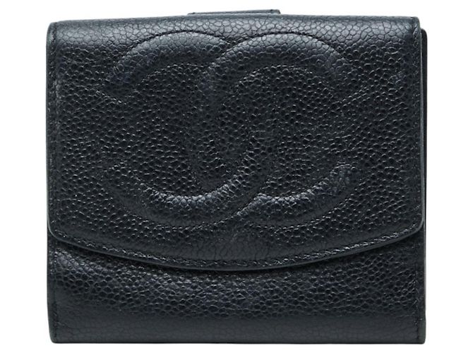 Cartera bi-fold Chanel Coco Mark Negro