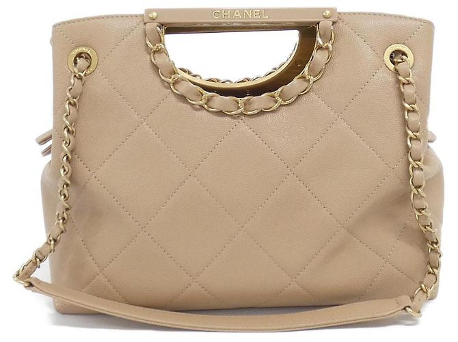 Bolsa de Ombro Chanel AS1468 Bege