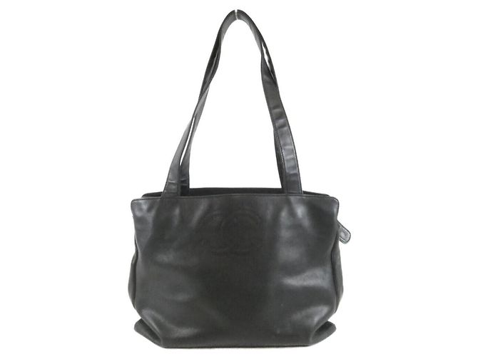 Borsa Chanel 14305 in pelle d'agnello nera Nero