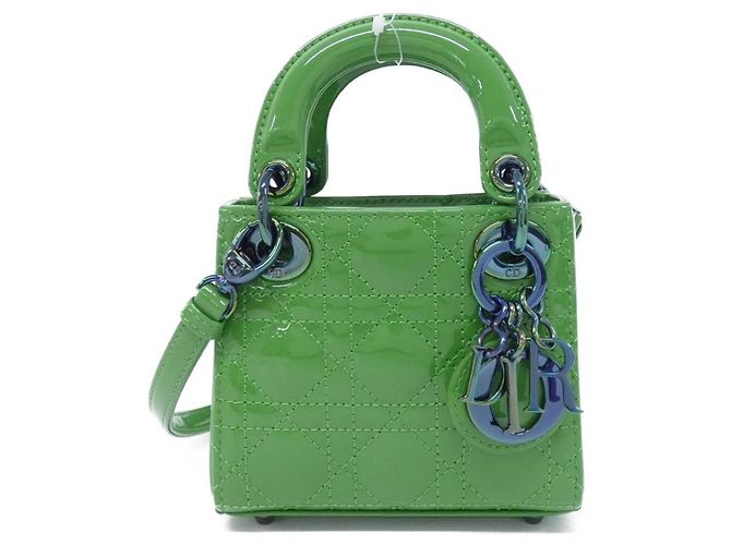 Borsa a mano Christian Dior Lady Micro Blu Verde