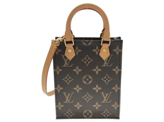Bolsa Louis Vuitton Monogram Petite Sac Plat Marrom Monograma