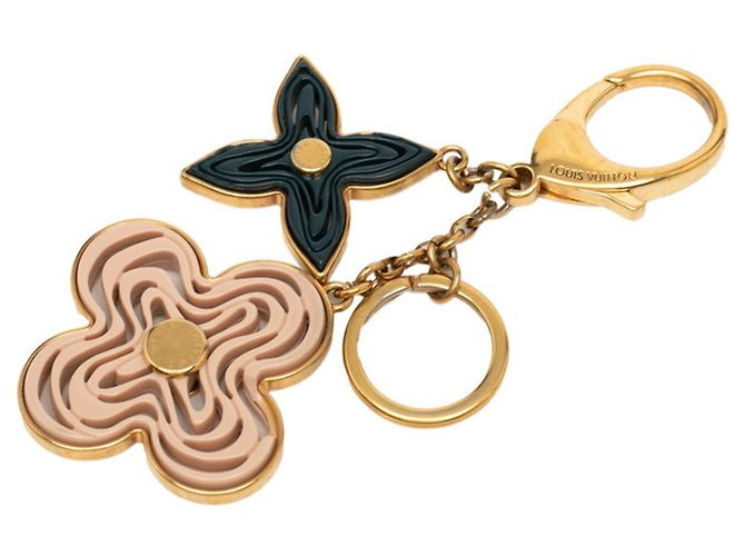 Louis Vuitton Bijou Sac Knife Accessory Bag Charm Keychain Rosa D'oro Blu navy