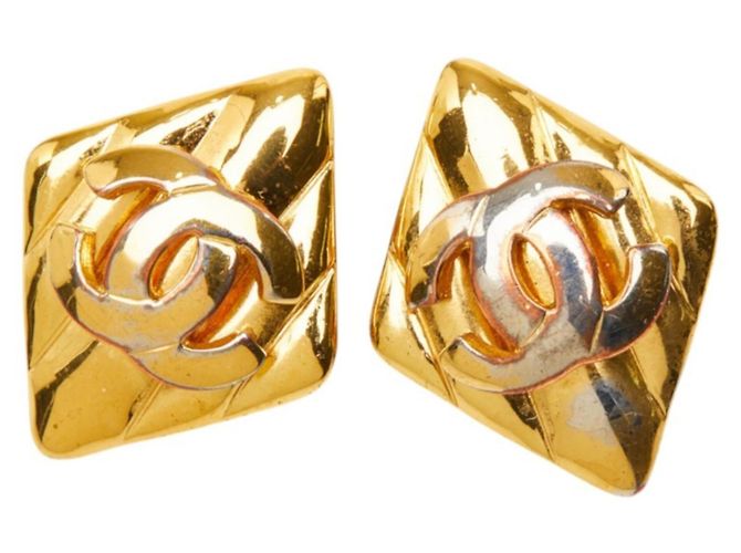 Orecchini a clip vintage Chanel Coco Mark D'oro