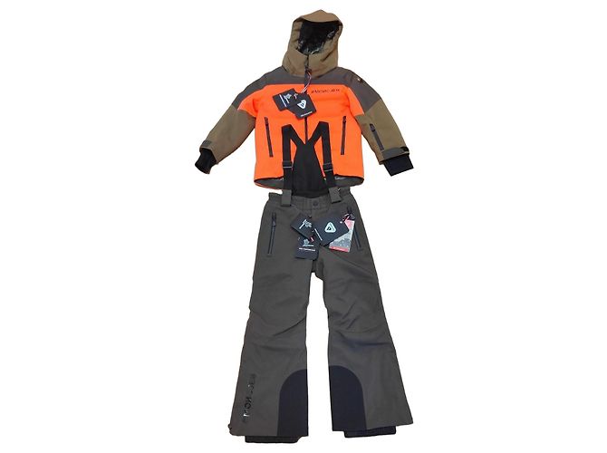 Ensemble combinaison de ski Moncler Marron Noir Orange