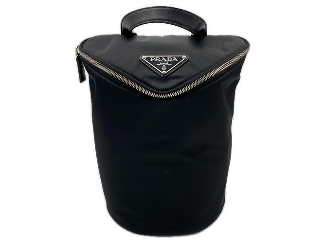 Prada Re-Nylon Triangle Logo One-Shoulder Bag Black