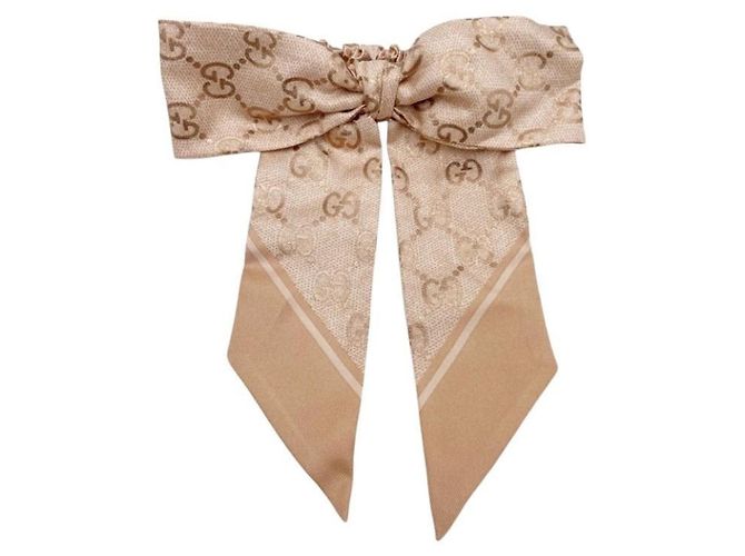 Scrunchie in seta Gucci in beige e rosa