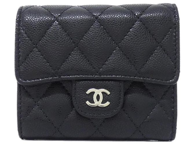 Chanel Timeless Classic Line AP0229 Wallet Black Dark red