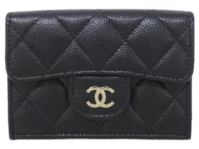 Chanel Timeless Classic Line AP0230 Wallet Black Dark red