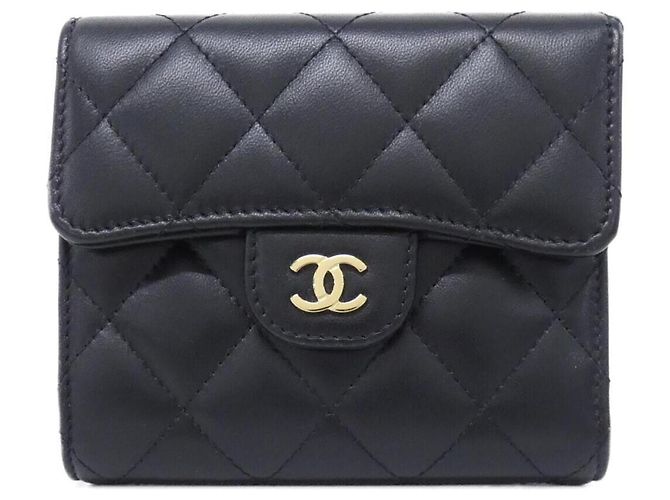 Chanel Timeless Classic Line AP0231 Geldbörse Schwarz Bordeaux