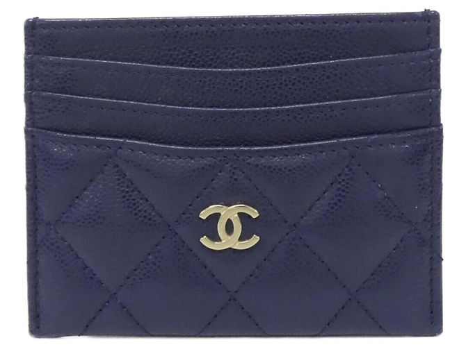 Chanel Timeless Classic Line Visitenkartenetui Marineblau