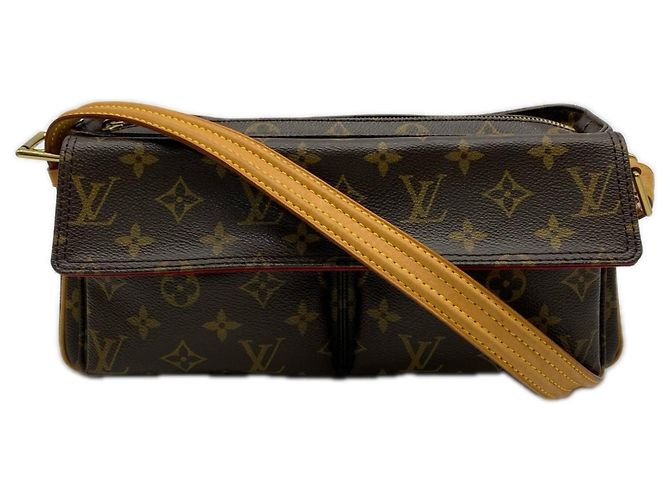 Sac à main Louis Vuitton Monogram Viva Cite MM Marron Beige