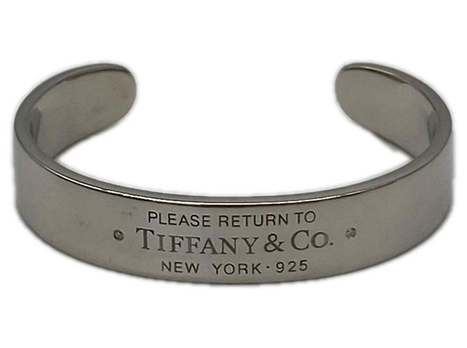Autre Marque Tiffany & Co. Bracciale rigido Return to Bangle con diamanti Argento