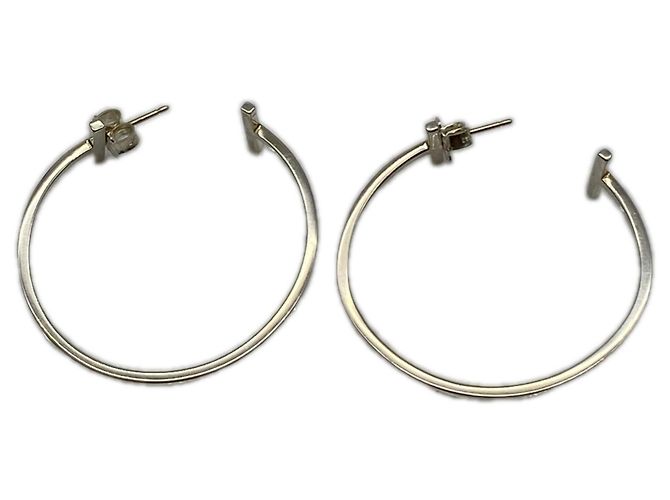 Autre Marque Tiffany T Wire Creolen Silber