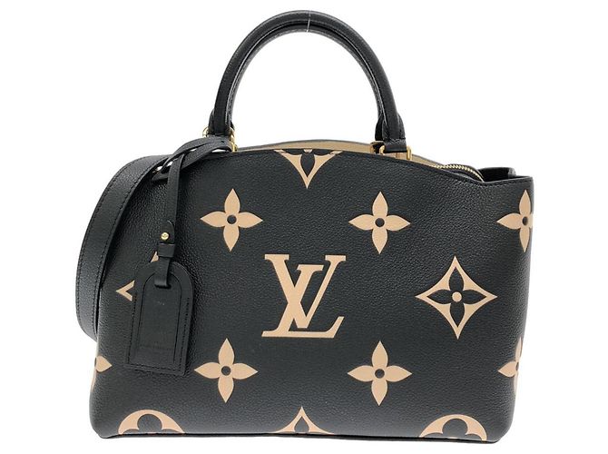 Sac à main Louis Vuitton Bicolor Monogram Empreinte Petit Palais PM M58913 Noir Beige