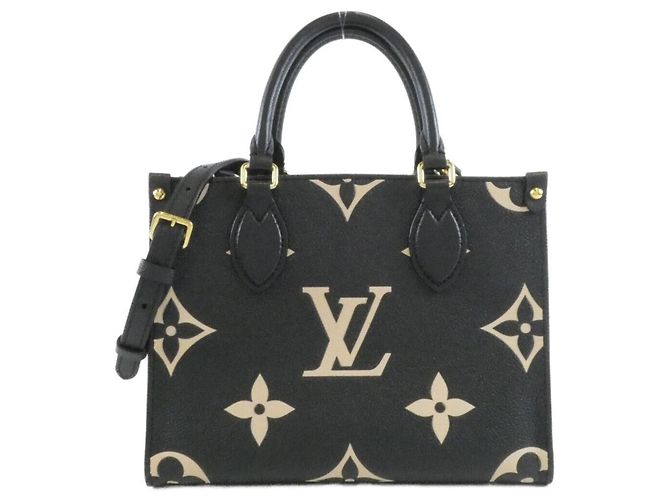 Sac à main Louis Vuitton Bicolor Monogram Empreinte OnTheGo PM Noir Beige