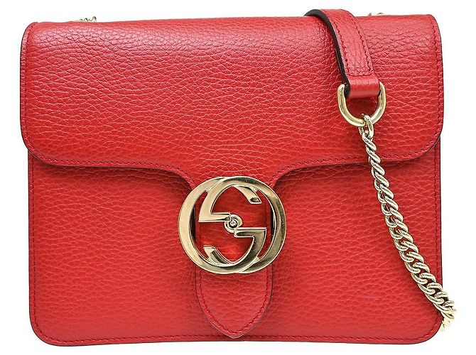 Gucci Interlocking Leather Small Rosso