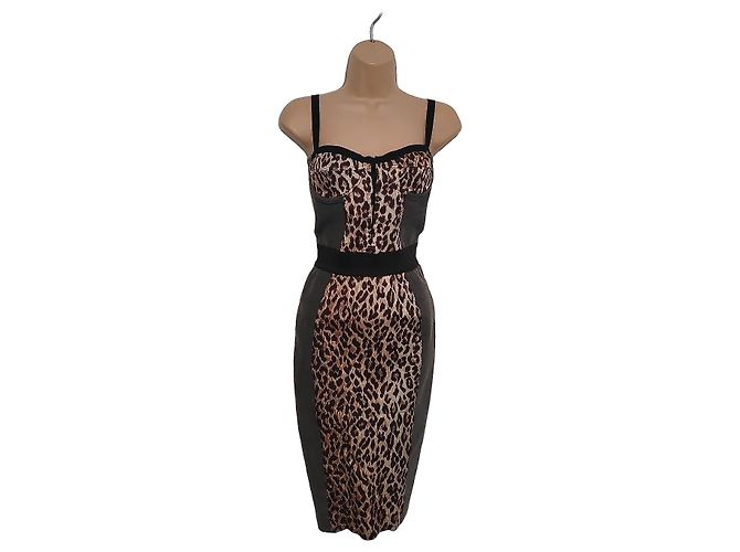 Dolce & Gabbana Kleid mit Leopardenprint-Einsatz Grau