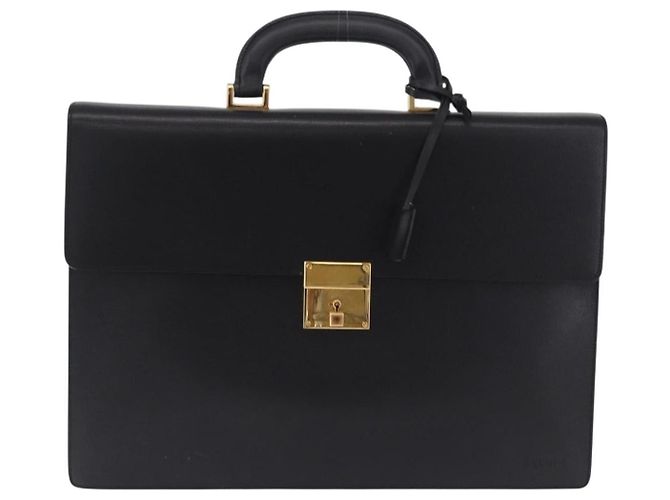 Céline Celine Cartable Business Leather Small Noir
