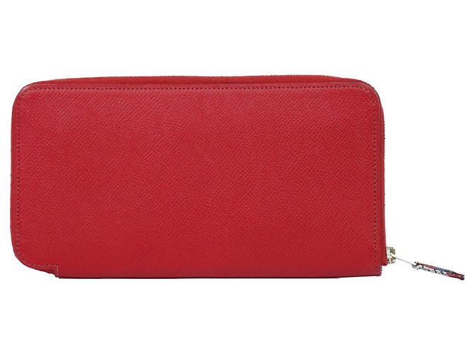 Hermès Hermes Azap Zip Around Silk'in Epsom Long Red
