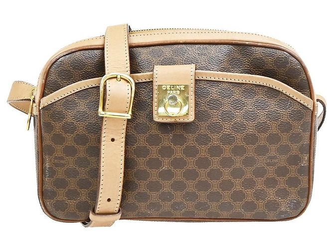 Céline Celine Macadam Leather Large Marron