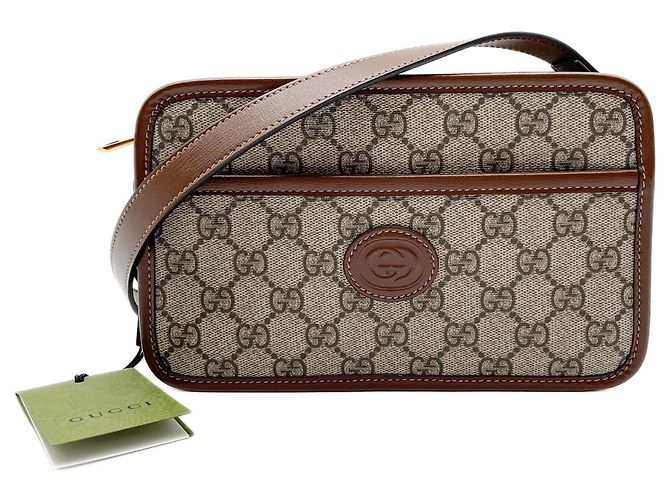 Bolsa de Ombro Pochette GUCCI Interlocking G Marrom