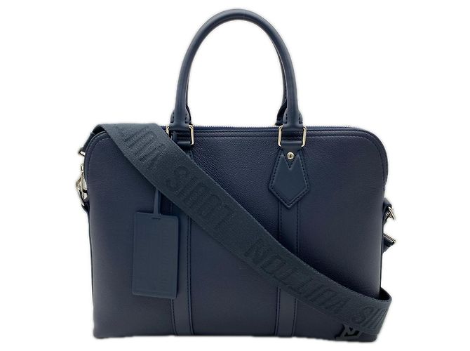 Louis Vuitton LV Aerogram Takeoff Briefcase Blu navy
