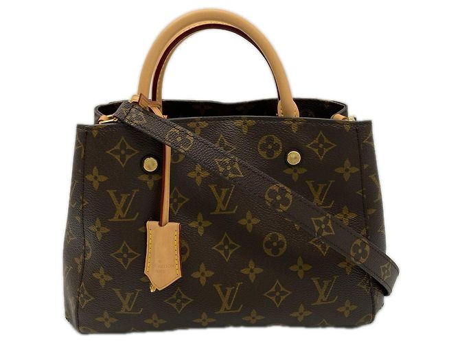 Bolsa Louis Vuitton Monogram Montaigne BB Marrom Bege