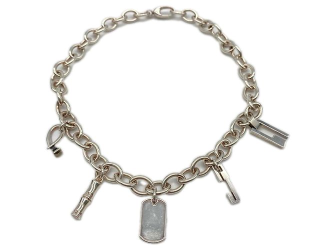 Collar de 5 dijes Gucci en Silver Plata