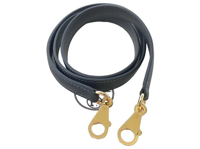 Hermès Alça de ombro em couro cinza para Kelly Gold hardware